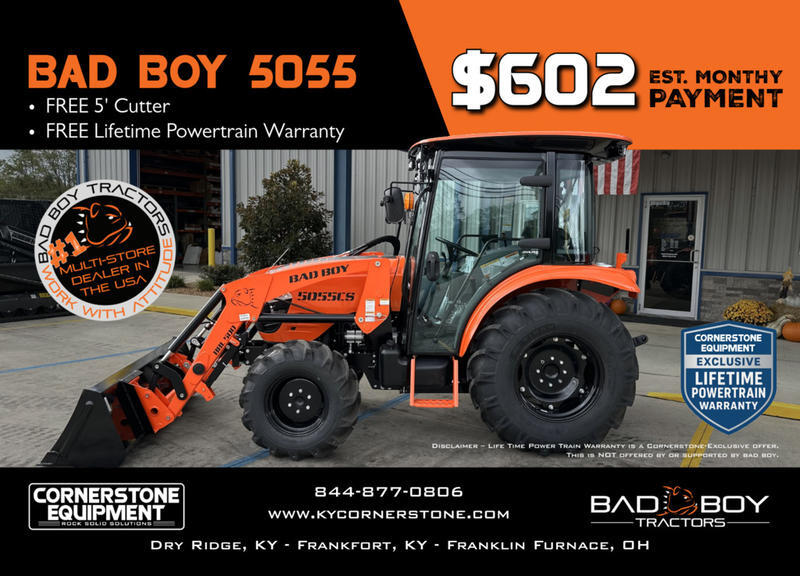 new Bad Boy Tractor Models that just hit the lot 5055 Cab - Shuttle Transmission Vehicle Type Tractor Category Utility Tractor Payments Get an Estimate for Your Payment Payment Frequency 