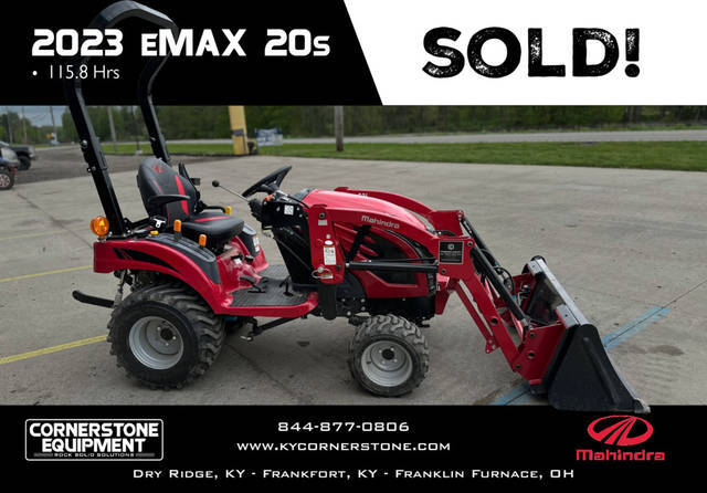 Mahindra Model eMax 20S HST Vehicle Type Tractor Category Compact Hours 115 eMax 20S HST Vehicle Type Tractor Category Compact Hours 115.8 Manufacturer Info Engine Stroke Four 