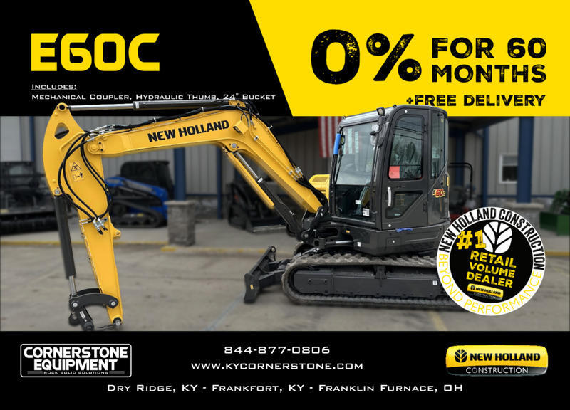 New Holland Construction Model Mini Excavators E60C Vehicle Type Excavator Category Excavator Payments Get an Estimate for Your Payment Payment Frequency suited for any job. Leverage a New Holland mini excavator for landscaping 