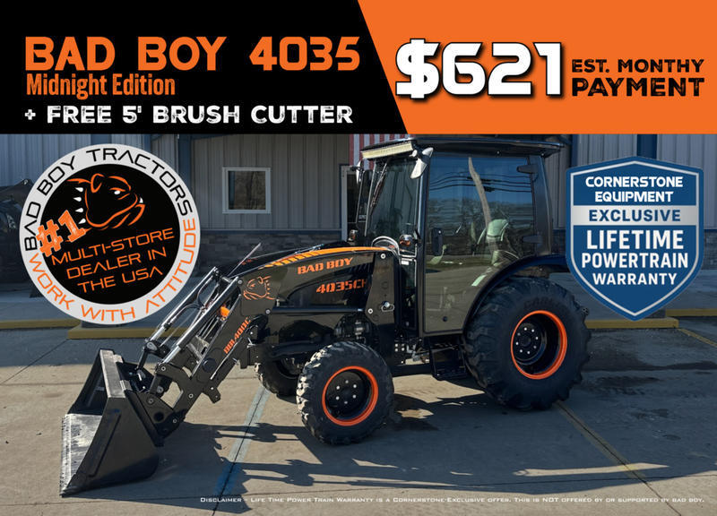 Bad Boy Model 4035 MIDNIGHT EDITION Vehicle Type Tractor Category Compact Payments Get an Estimate for Your Payment Payment Frequency 4035 MIDNIGHT EDITION Vehicle Type Tractor Category Compact Payments Get an Estimate for Your Payment Payment Frequency 