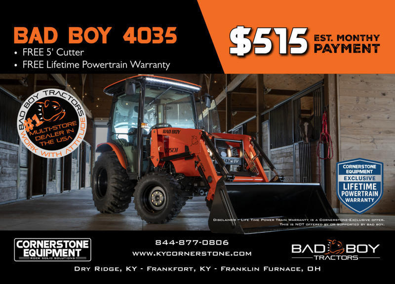 Bad Boy Model 4035 Cab Vehicle Type Tractor Category Compact Payments Get an Estimate for Your Payment Payment Frequency 4035 Cab Vehicle Type Tractor Category Compact Payments Get an Estimate for Your Payment Payment Frequency 