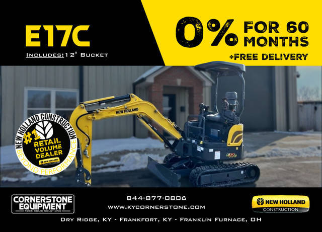 New Holland Construction Model Mini Excavators E17C Vehicle Type Excavator Category Mini Manufacturer Info Engine Engine Mini Excavators E17C Vehicle Type Excavator Category Mini Manufacturer Info Engine Engine 