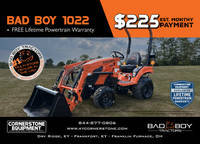 Bad Boy Model 1022 Vehicle Type Tractor Category Compact Payments Get an Estimate for Your Payment Payment Frequency 1022 Vehicle Type Tractor Category Compact Payments Get an Estimate for Your Payment Payment Frequency 