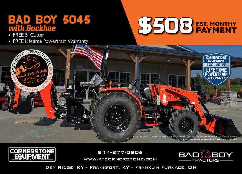 Bad Boy Model 5045 - Shuttle Transmission with Backhoe Vehicle Type Tractor Category Compact Payments Get an Estimate for Your Payment Payment Frequency 5045 - Shuttle Transmission with Backhoe Vehicle Type Tractor Category Compact Payments Get an Estimate for Your Payment Payment Frequency 