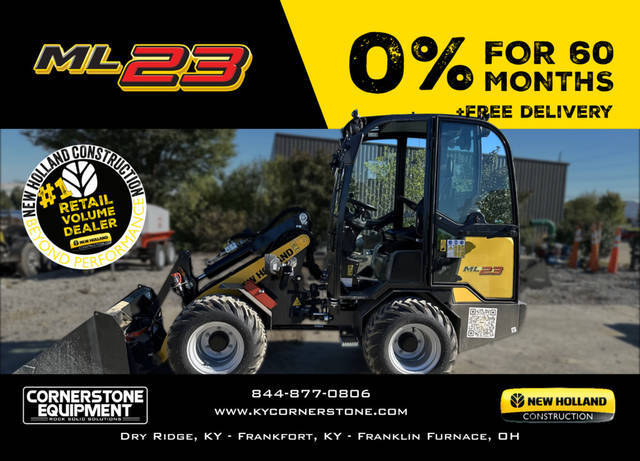 New Holland Construction Model ML23 Vehicle Type Loader Category Small Articulated Loader Payments Get an Estimate for Your Payment Payment Frequency showcases a lifting capacity of 4 