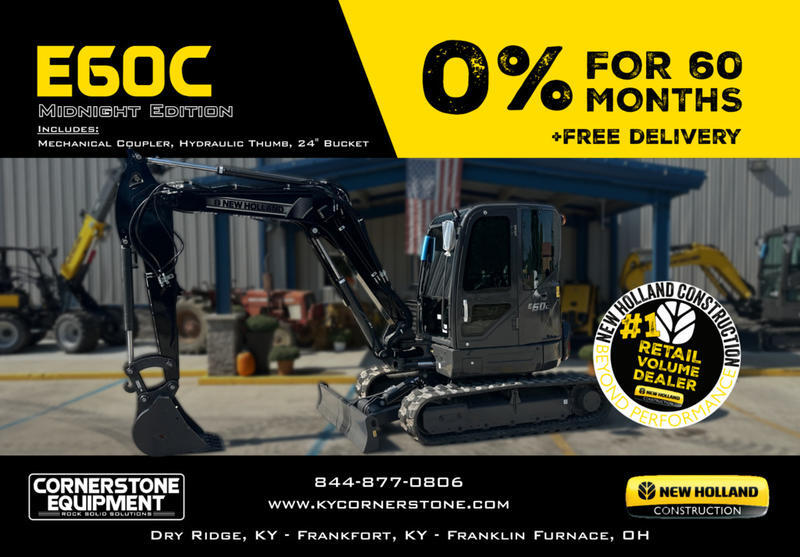 New Holland Construction Model Mini Excavators E60C Midnight Edition Vehicle Type Excavator Category Excavator Payments Get an Estimate for Your Payment Payment Frequency Mini Excavators E60C Midnight Edition Vehicle Type Excavator Category Excavator Payments Get an Estimate for Your Payment Payment Frequency 