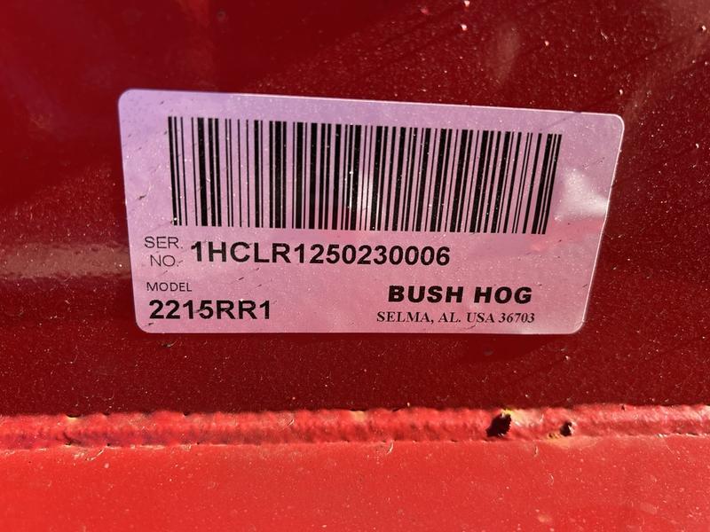 Bush Hog 2215 Flex-Wing rotary cutter is designed to cut grass 